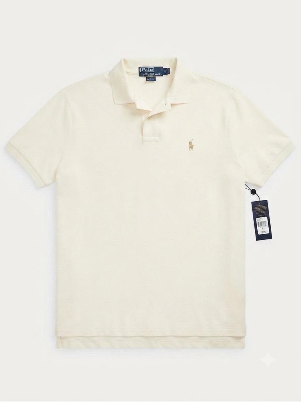 Ralph Lauren Polo Shirt in Light Cream with Embroidered Pony